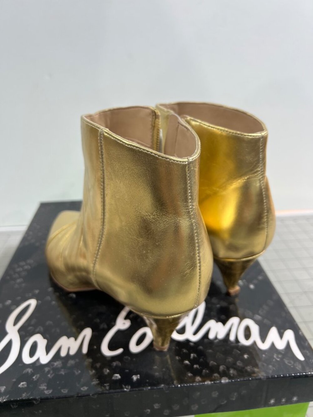 Women's Sam Edelman Kinzey Pointy Toe Bootie, Size 7.5 M - Metallic - Picture 5 of 7